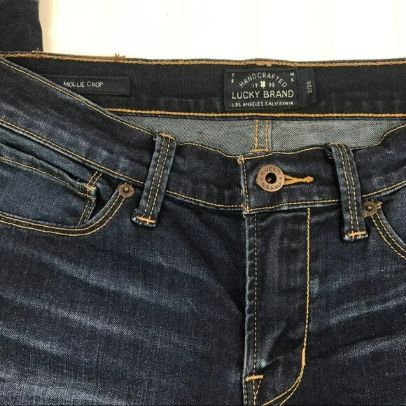 Lucky Brand Womens Mollie Crop Jeans Size 2 Dark Wash Denim Slim Straight - Picture 12 of 15